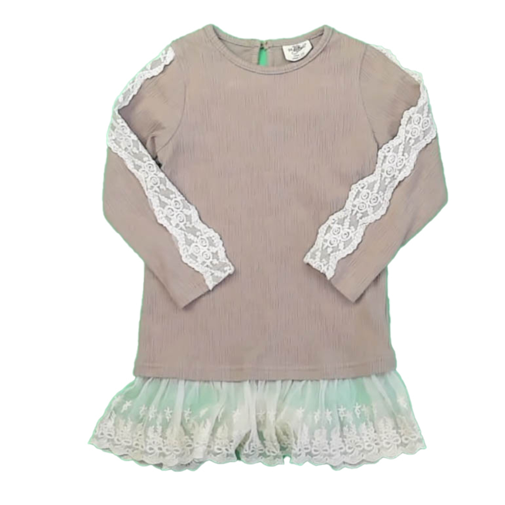 ML Kids Girls Mauve | Ivory Long Sleeve Shirt size: 2T